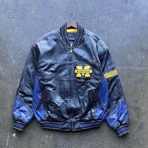 Vintage 90s University of Michigan Leather Jacket G-lll  Size XL